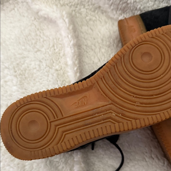 Nike Black Air Force 1 with Gum Bottom - Picture 3 of 3